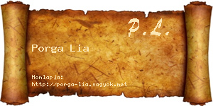 Porga Lia névjegykártya